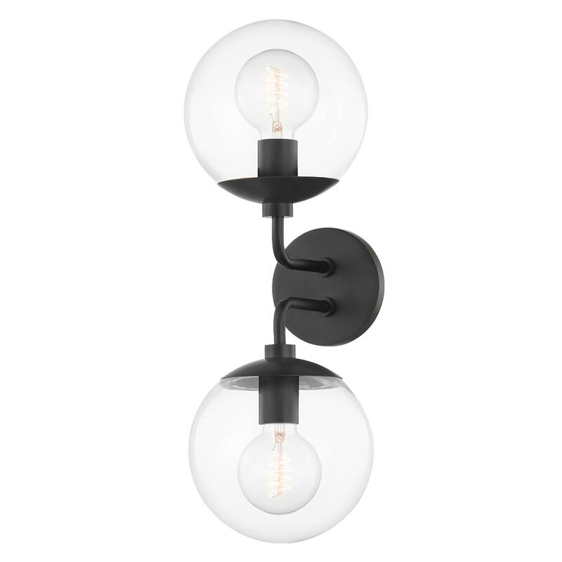 Mitzi by Hudson Valley Meadow 2-light Wall Sconce with Clear Glass - Old Bronze