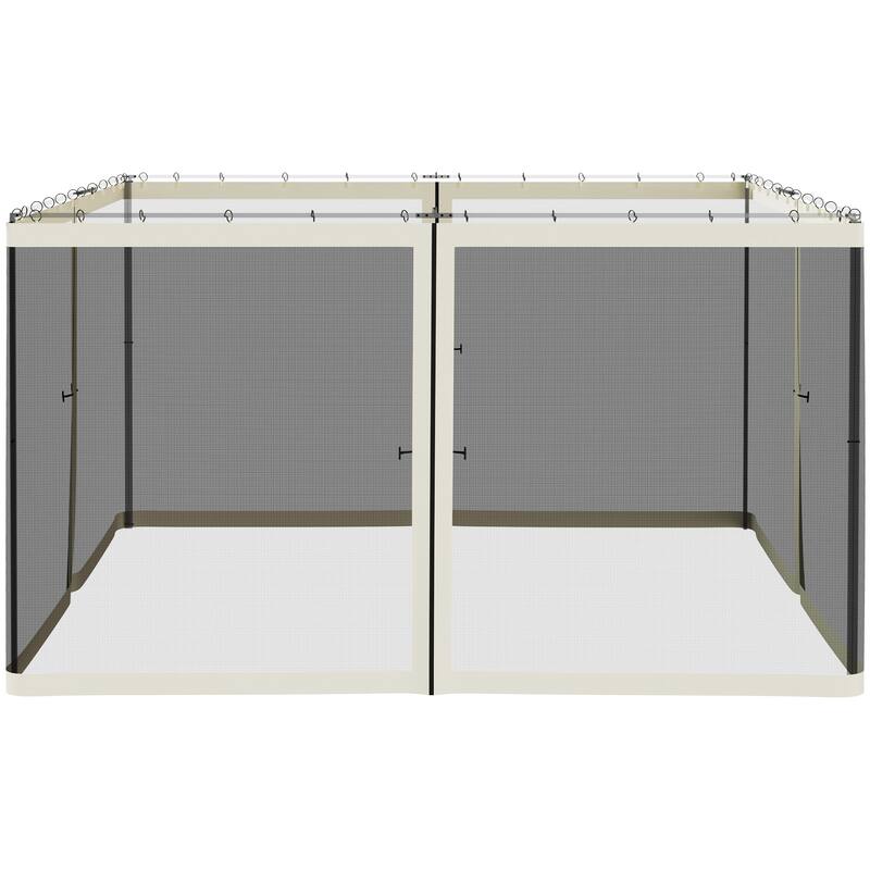 Outsunny Universal Replacement Mesh Sidewall Netting for 12' x 12' Patio Gazebos and Canopy Tents with Zippers