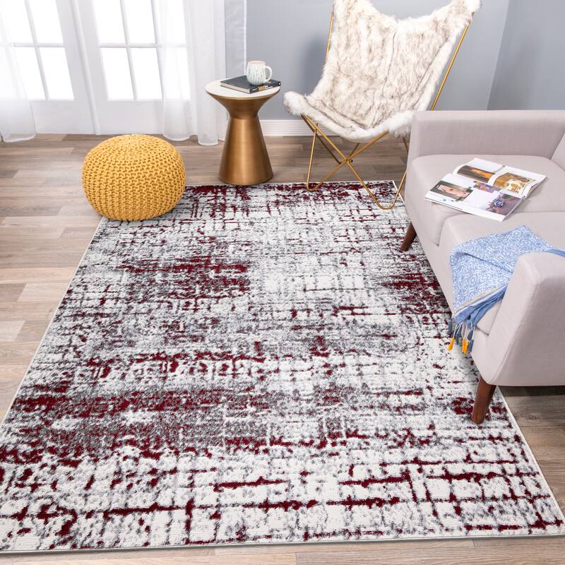 World Rug Gallery Distressed Abstract Modern Area Rug
