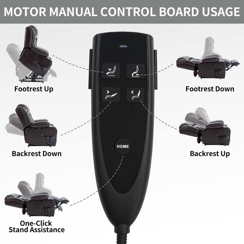Dual Motor Infinite Position Power Lift Recliner Chair with 8-Point Vibration Massage and Lumbar Heating, Cup Holders