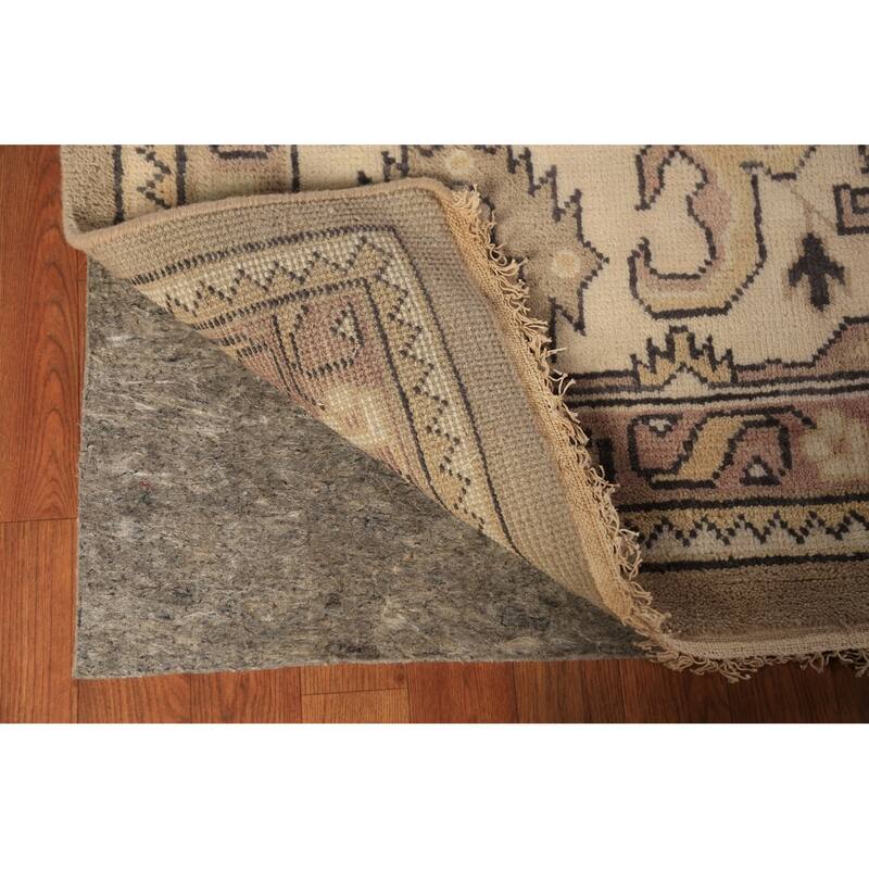 Brown Transitional Oushak Indian Area Rug Handmade Wool Carpet - 9'2"x 11'8"