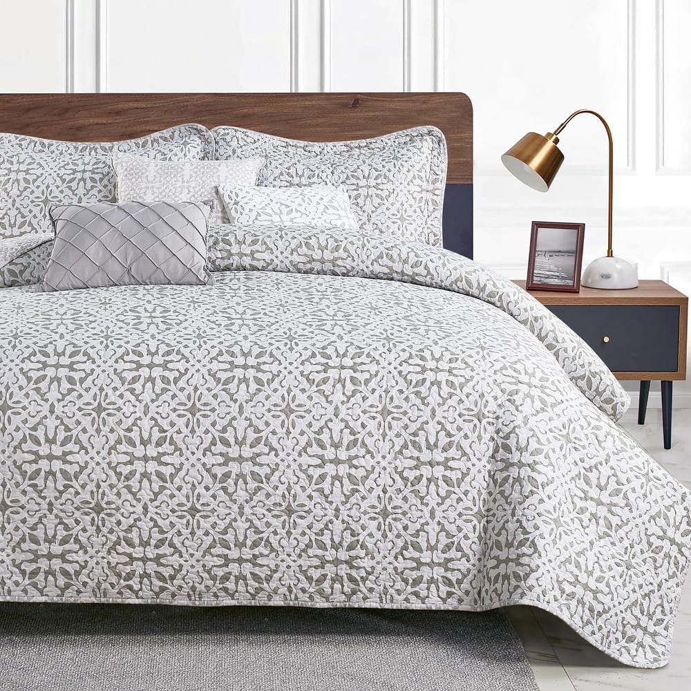 Serenta 6 Piece Bellamy Printed Microfiber Quilts Coverlet Set