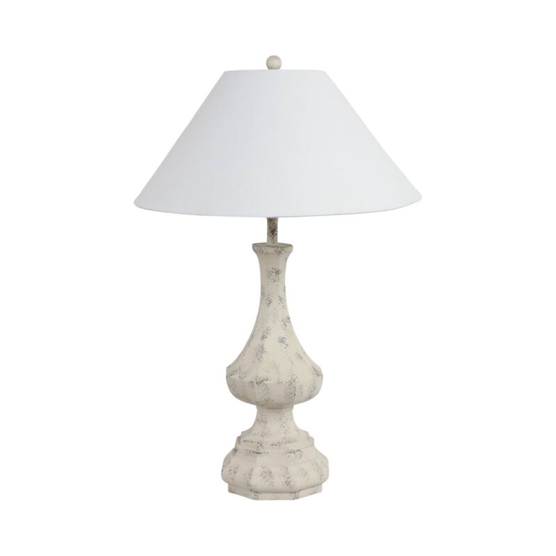Table Lamp Resin Polyresin Fabric Linen Casual Style for Home Office Bedroom Living Room - 31" White - 20" x 20" x 31"