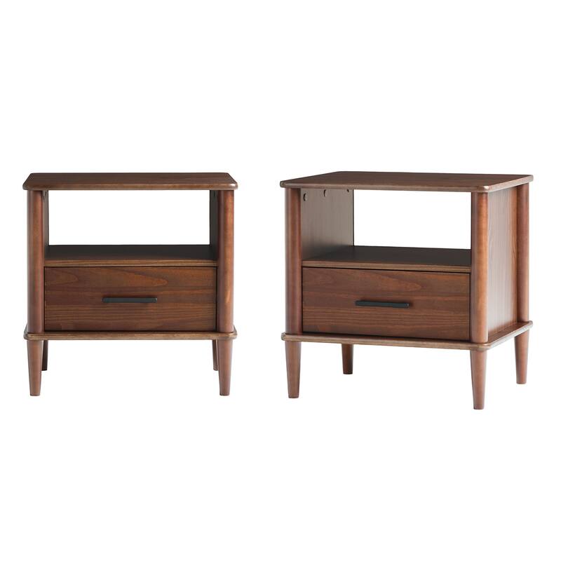 Middlebrook Designs Mid-Century Modern Solid Wood Spindle Nightstand (Set of 2)