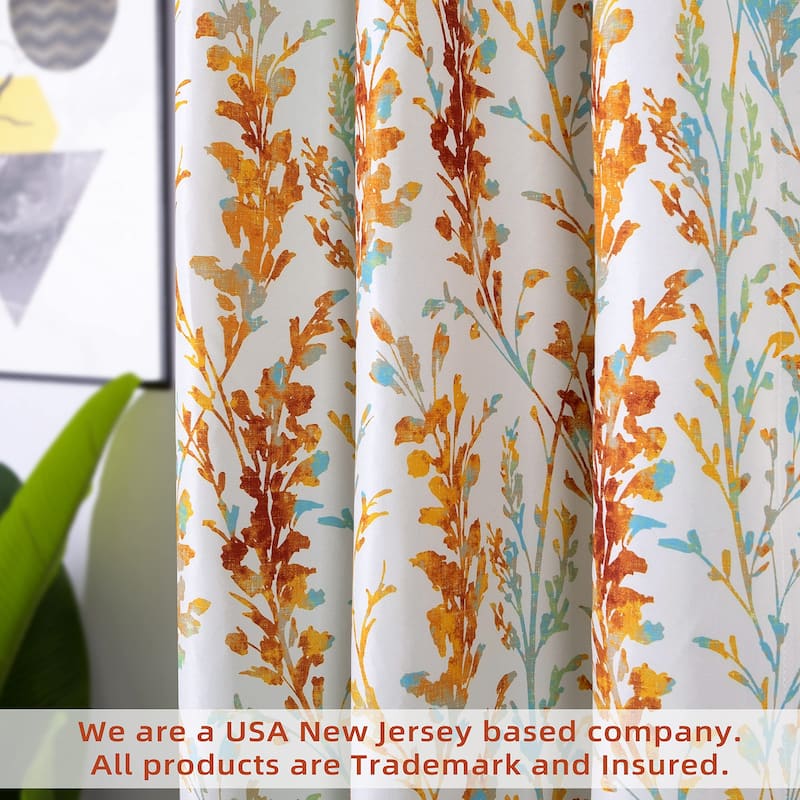 DriftAway Heather Flower Floral Printed Tie Up Curtain