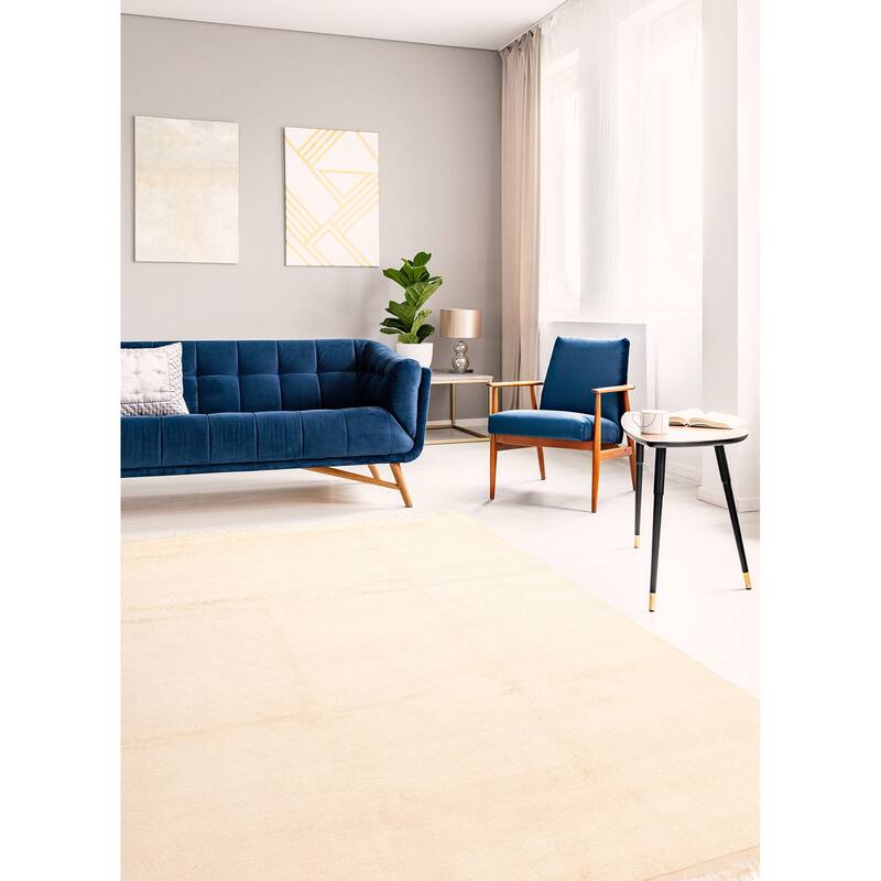 ECARPETGALLERY Hand-knotted Pak Finest Gabbeh Cream Wool Rug - 10'5 x 13'0