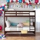 preview thumbnail 1 of 16, American Classic Traditional Style Twin-Over-Twin Bunk Bed with Ladders and Two Storage Drawers Espresso