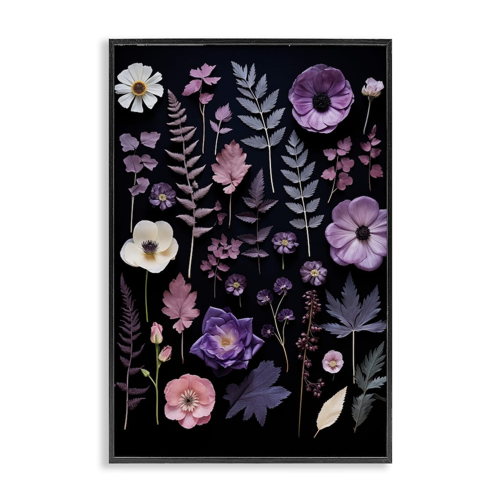 Stupell Mixed Purple Toned Flowers Framed Giclee Art Design By Heidi Kuntz