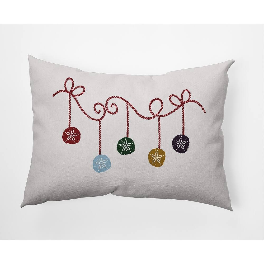 Sanddollar Ornaments Christmas Soft Spun Polyester Decorative Throw Pillow