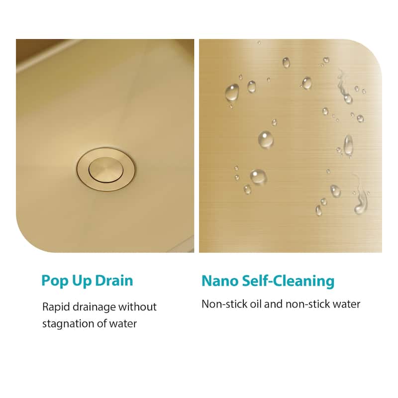 Stainless Steel Bathroom Sink with Pop Up Drain