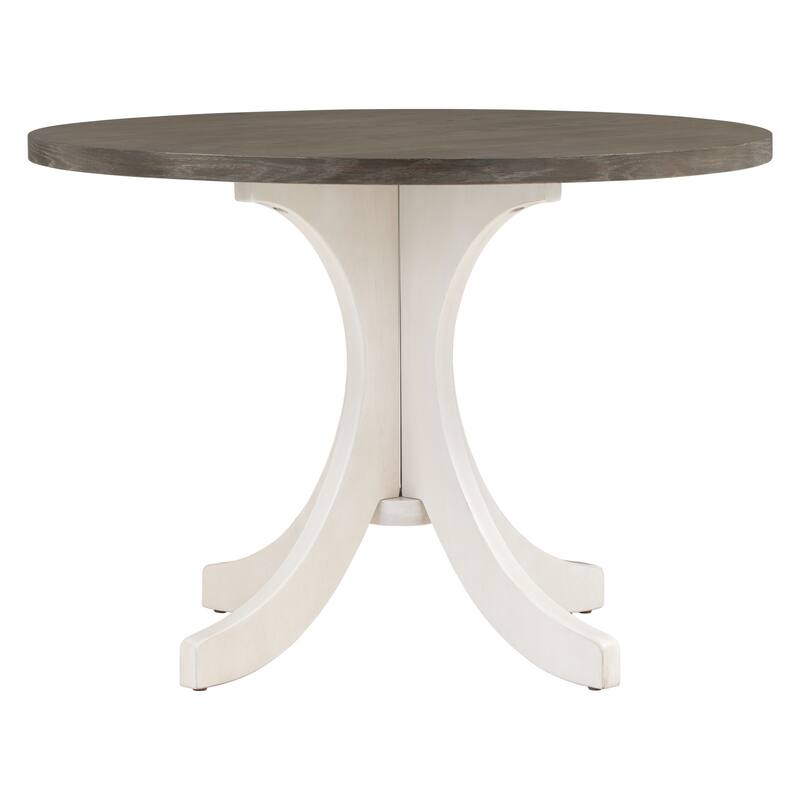 5-Piece Solid Wood Round Dining Table Set with Upholstered Chairs