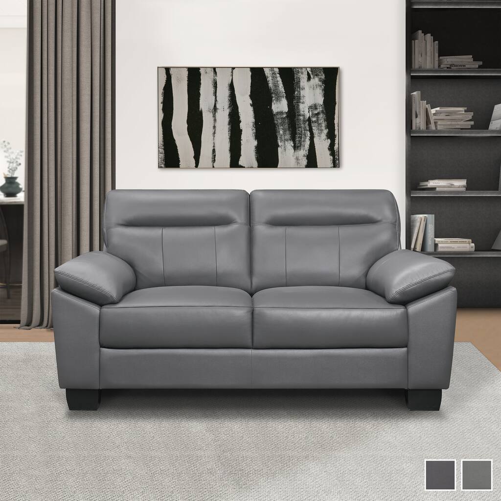 Brun Leather Living Room Loveseat