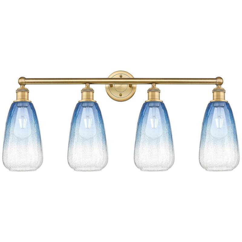 Innovations Lighting 616-4W-16-33 Brookhaven Almond Vanity Brookhaven - Brushed Brass / Sapphire Blue