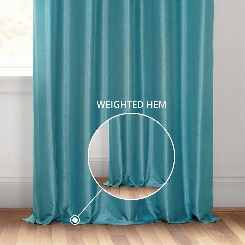 Exclusive Fabrics Textured Faux Dupioni Silk Thermal Blackout Curtains (1 Panel)