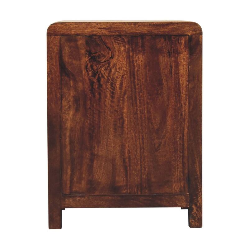 HomeRoots 24" Walnut Solid Wood Three Drawer Nightstand