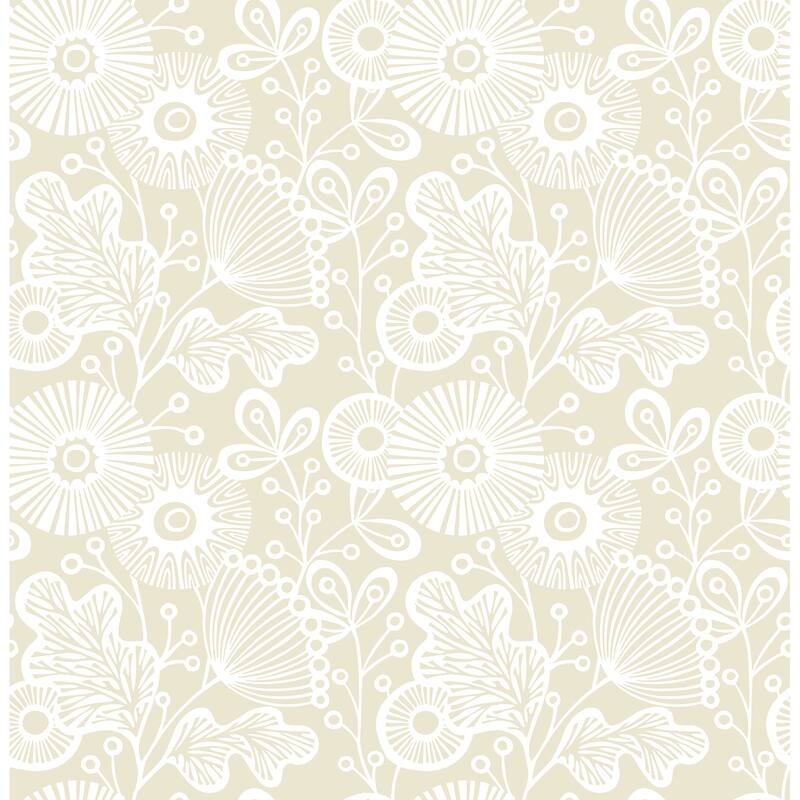 A-Street Prints Ana Cream Floral Wallpaper