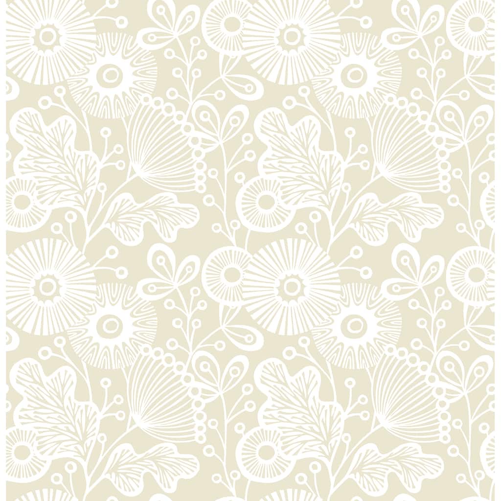 A-Street Prints Ana Cream Floral Wallpaper