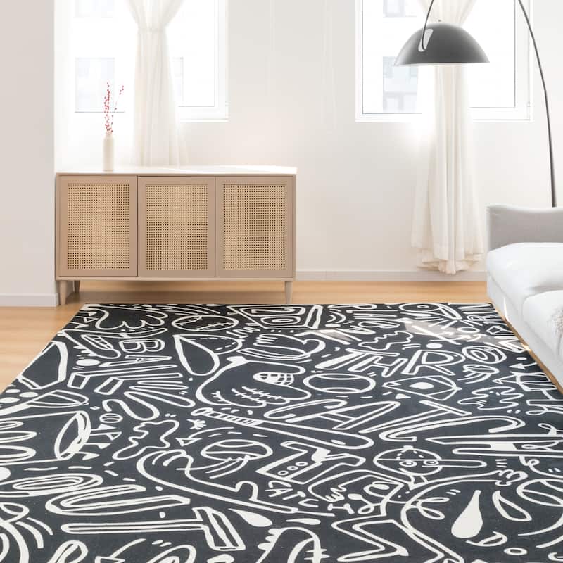 Katie Merz SPORTSGLYPHS Baseball Area Rug