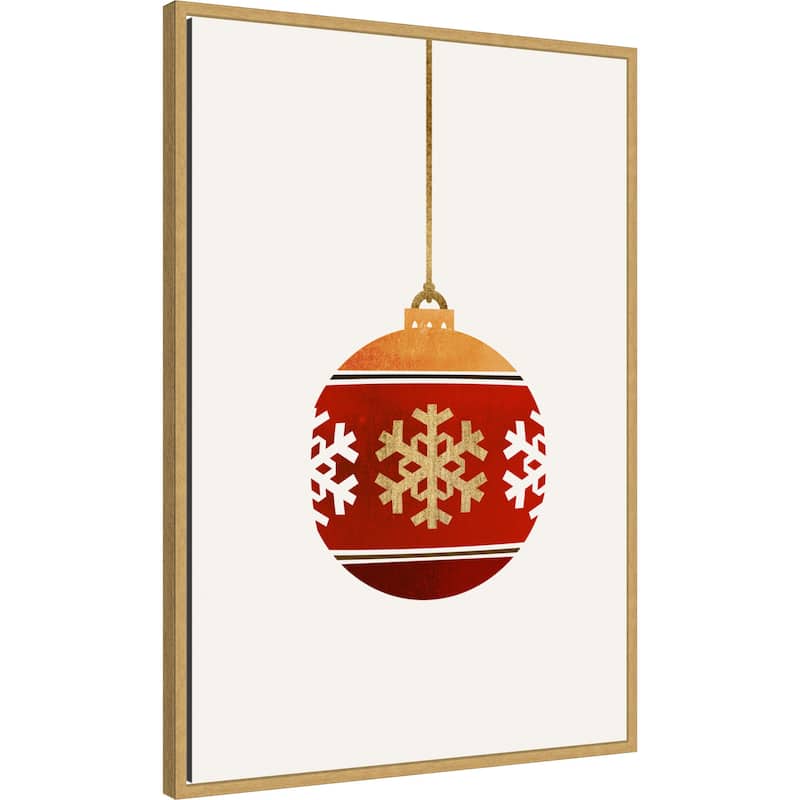 Warm Wishes by Eins Kubistika (23 x 33 in.), Framed Canvas Wall Art Print - Sylvie Bright Gold
