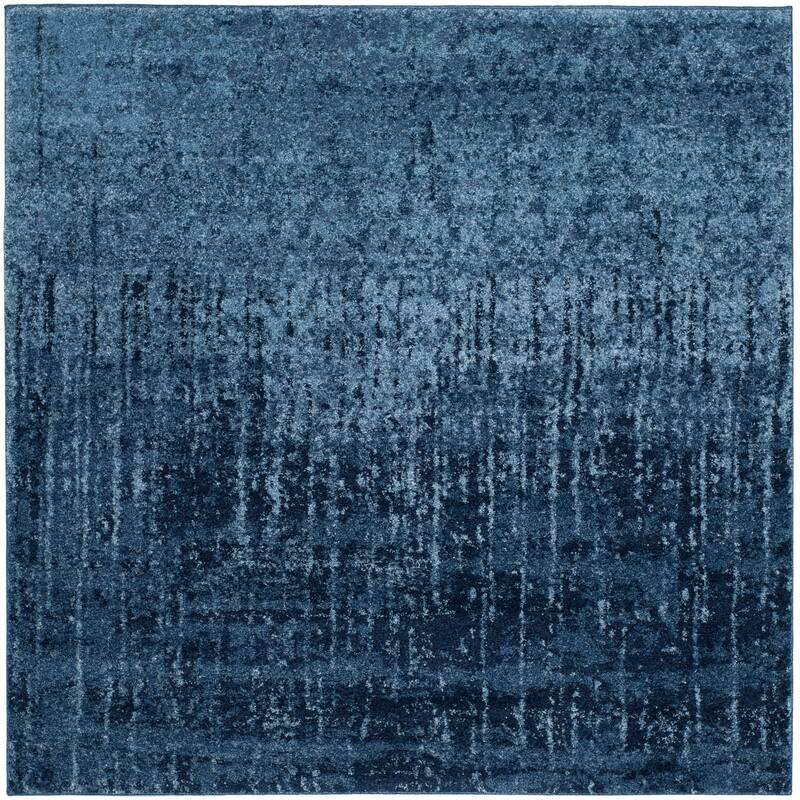 SAFAVIEH Retro Klazina Modern Abstract Rug - 6' x 6' Square - Light Blue/Blue