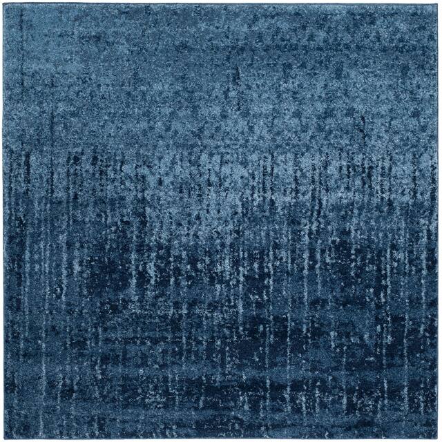 SAFAVIEH Retro Klazina Modern Abstract Rug - 8' x 8' Square - Light Blue/Blue