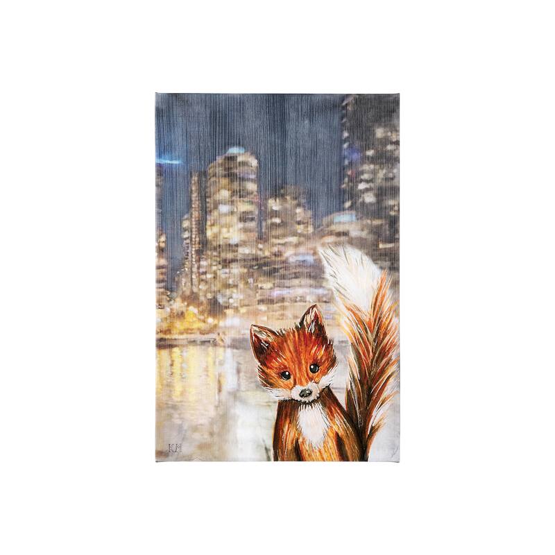 City Fox (18 x 27) Canvas Art Print - Small