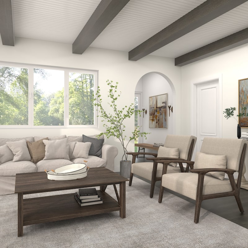 White Iron Farmhouse Tray (Set of 2) - 21 x 15 x 4