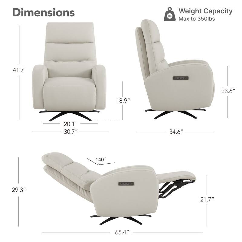 Spruce & Spring Triple-Motor Power Swivel Recliner Chair with Power Headrest