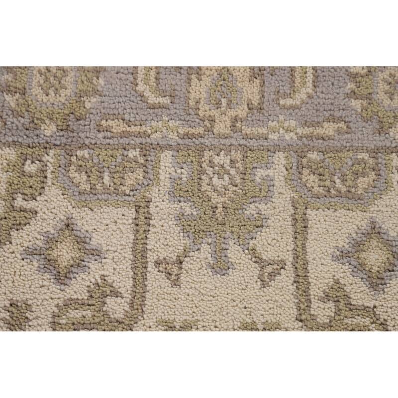 Beige Oushak Oriental Runner Rug Handmade Wool Carpet - 2'7"x 10'0"