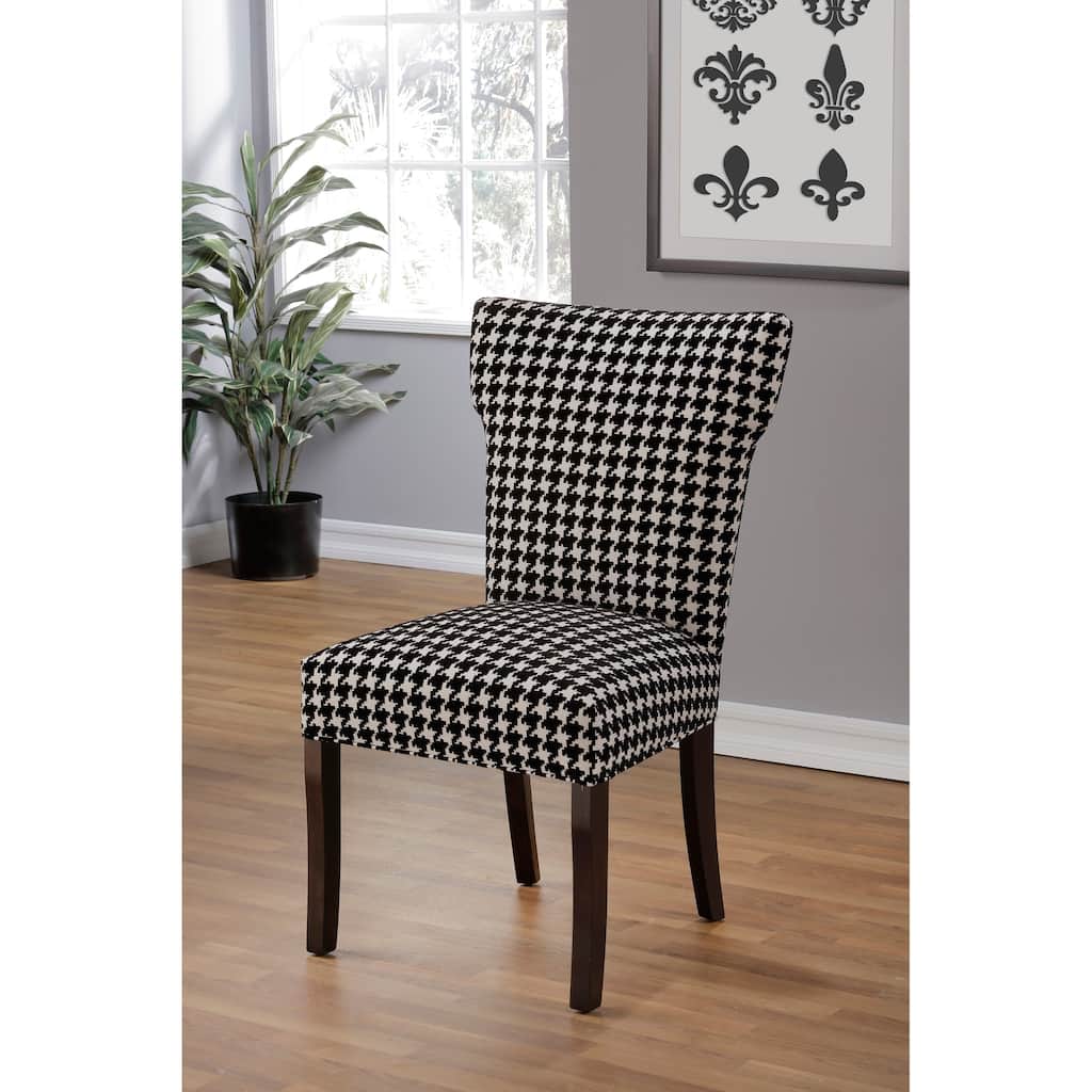 Bella Houndstooth Transitional Wingback Dining Room Chair