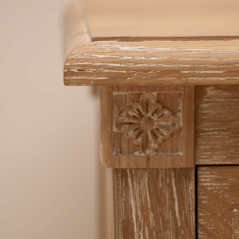 VredHom Oak Nightstand with 3 Drawers Bedside Table