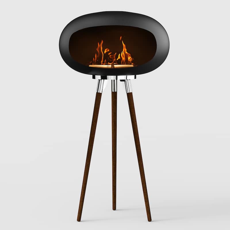 44" Ethanol Fireplace with Tripod Legs - Black
