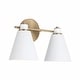 preview thumbnail 6 of 7, Bradley 2-light Bath/ Vanity Fixture Aged Brass & White