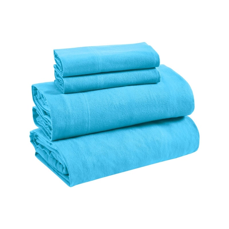Superior Solid Flannel Cotton Fuzzy Deep Pocket Sheet Set