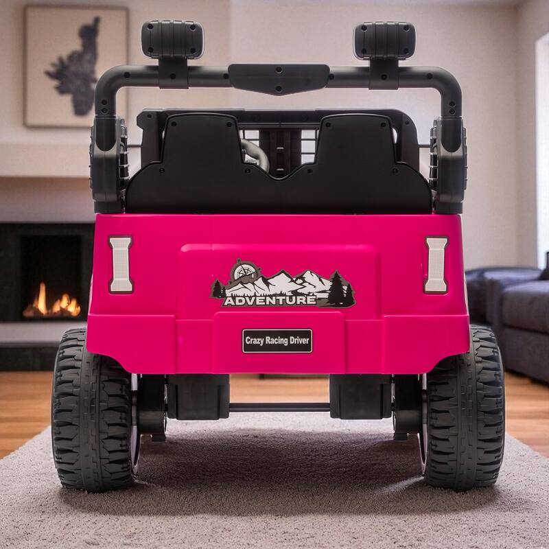 24V 2-Seater Kids Ride On Truck with Remote Control, Dual Motors, LED Headlights, Bluetooth Music, USB/MP3 & 4-Wheel Suspension
