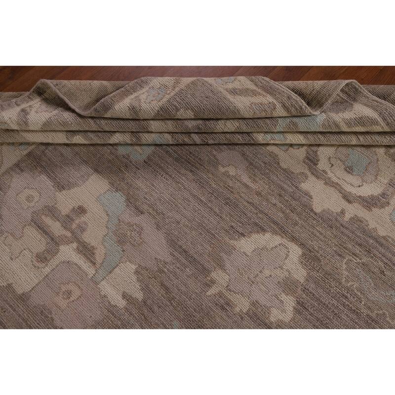 Brown Oushak Turkish Area Rug Handmade Wool Carpet - 8'5" x 9'10"