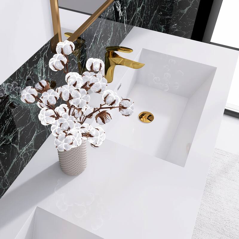 Floating Bathroom Vanity with Integrated Resin Top