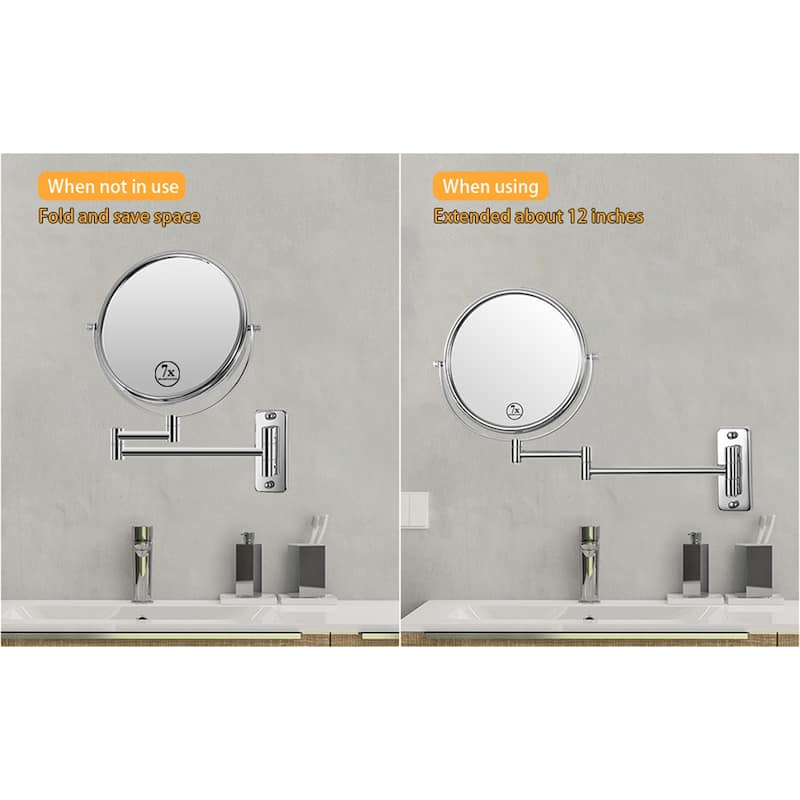 Wall Makeup Mirror Double-Sided Chrome Finish