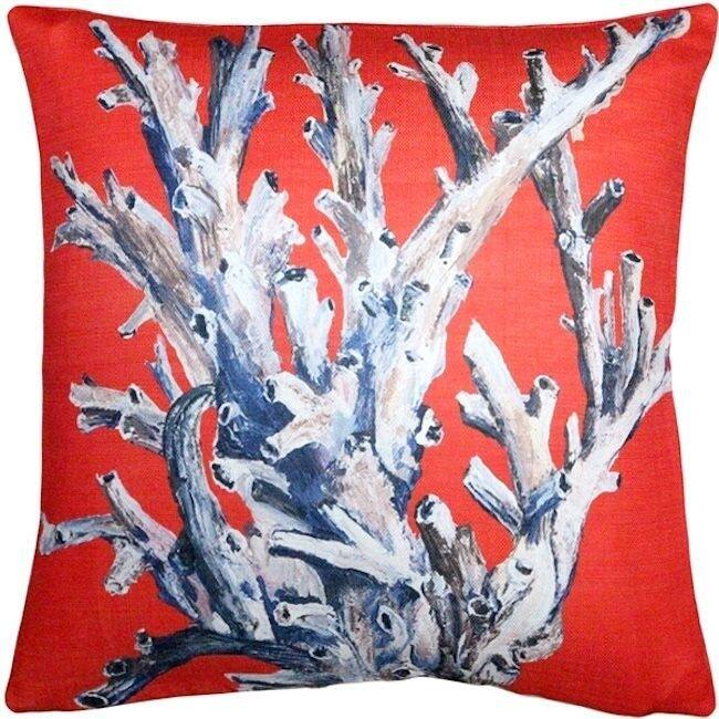 Ocean Reef Coral Throw Pillow