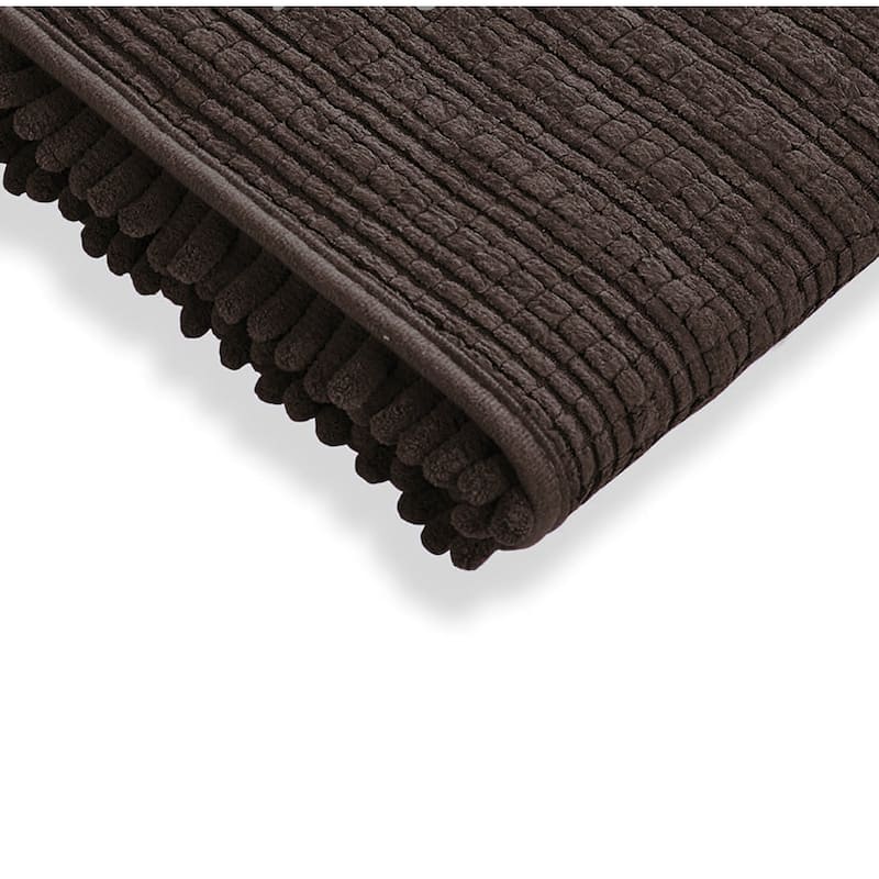 24"x16" - Brown Soft Cozy Plush Chenille Bath Mat Bathroom Rug