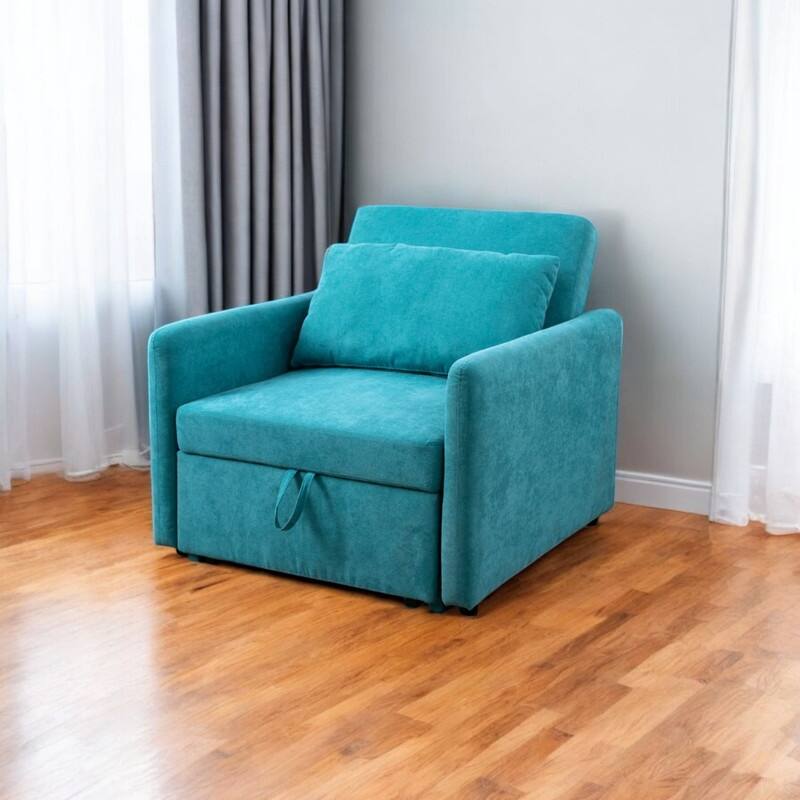 KISRAIS 36" Wide Lint Convertible Sleeper Chair - Green