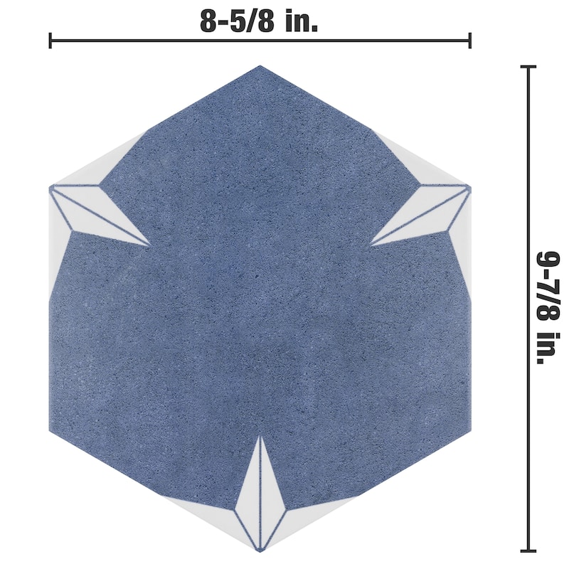 Merola Tile Stella Hex Day 8-5/8" x 9-7/8" Porcelain Floor and Wall Tile
