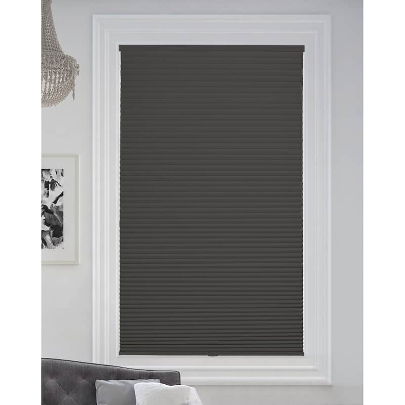 BlindsAvenue Cordless Blackout Cellular Honeycomb Shade, 9/16" Single Cell, Anthracite