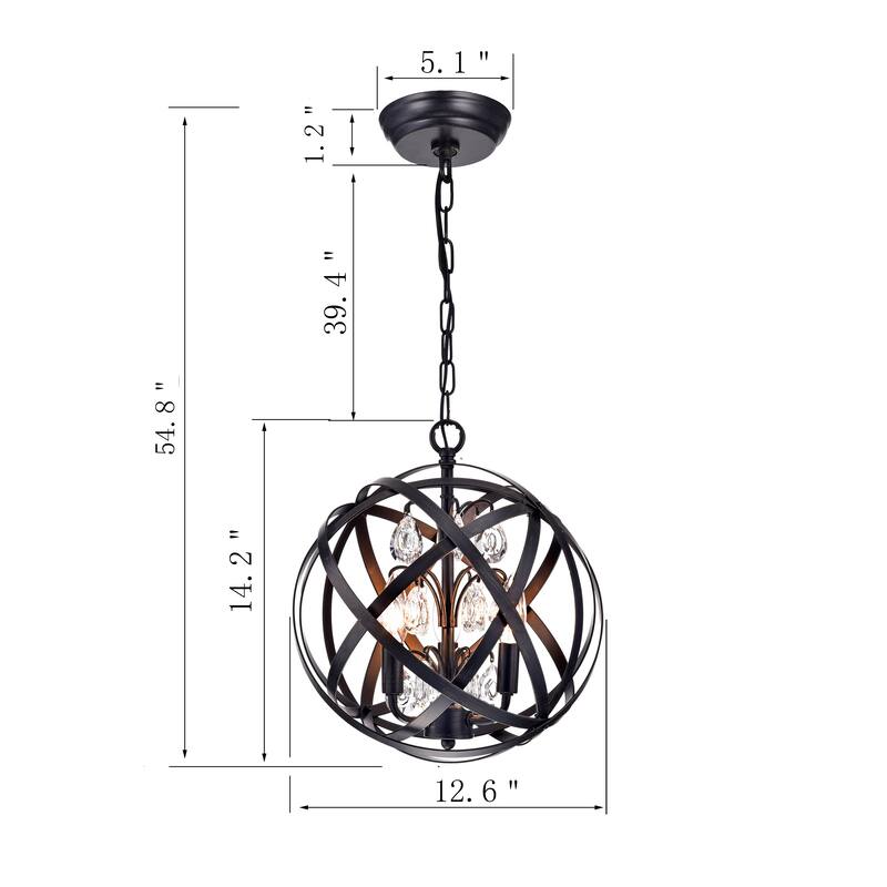 Laertes 3-Light Globe Chandelier