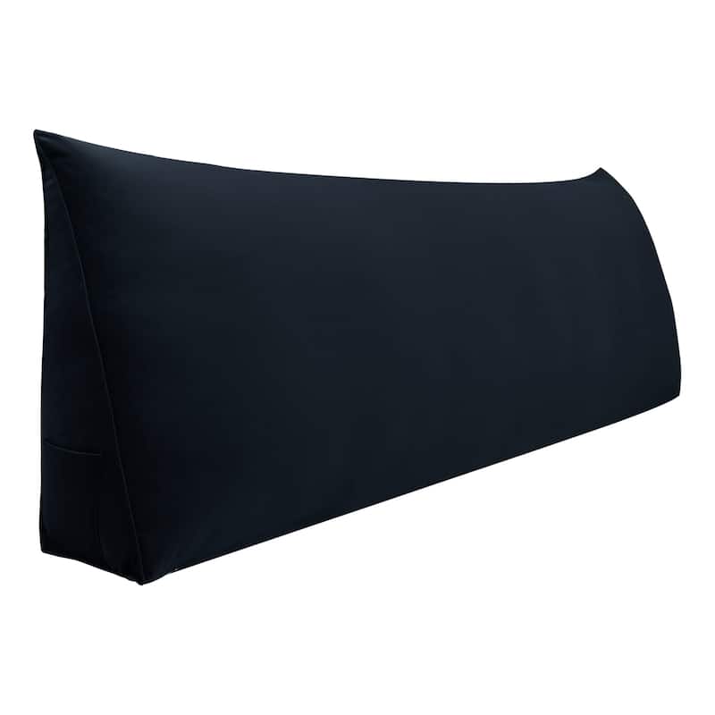 WOWMAX Bed Rest Wedge Reading Pillow Large Headboard Back Cushion - California King - Black