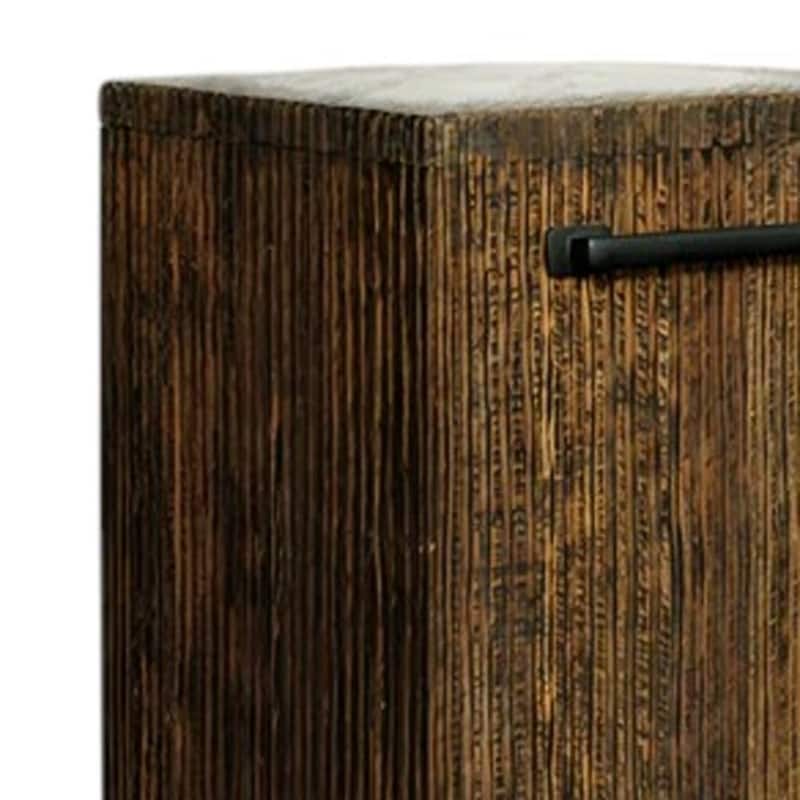 HomeRoots 24" Natural And Smoky Black Distressed Reclaimed Wood Square Block End Table - 15.40 in. x 23.60 in. x 13.80 in.