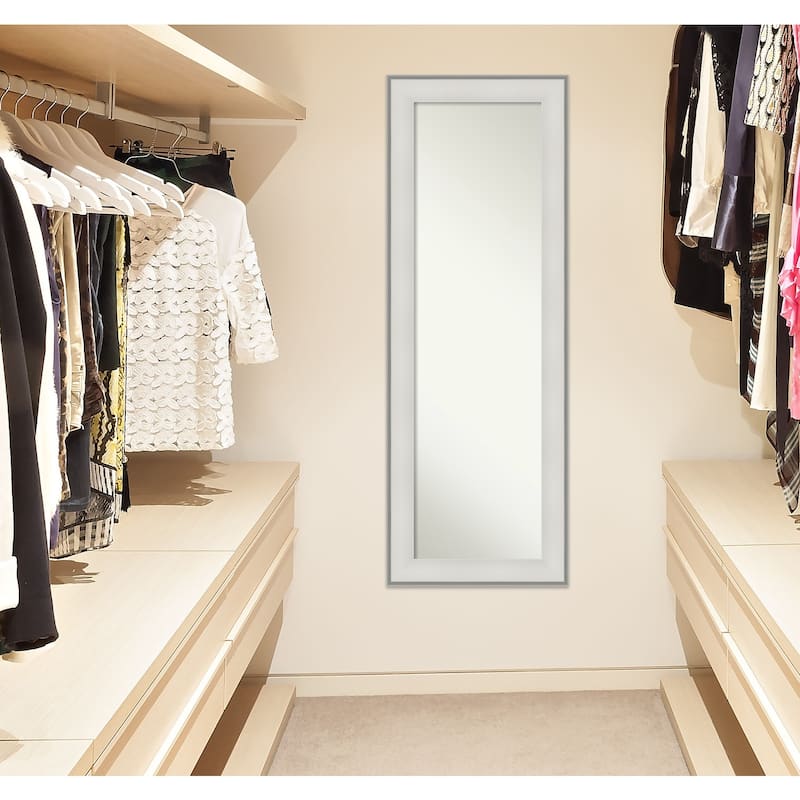 Non-Beveled Full Length On The Door Mirror - Imperial Frame - Outer Size: 19 x 53 in
