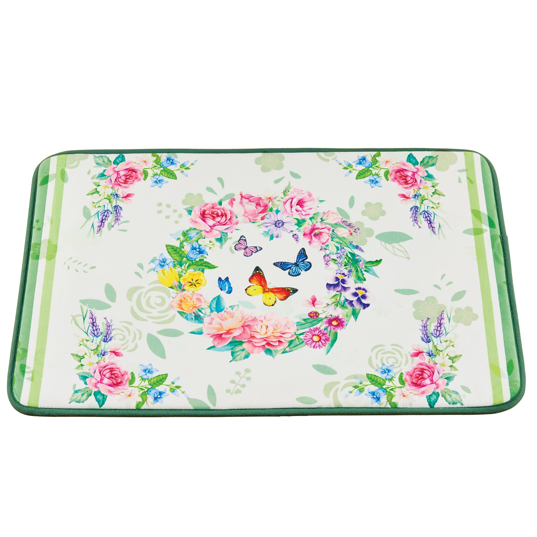 Colorful Butterfly Floral Wreath Bath Mat - Bed Bath  Beyond - 37365503