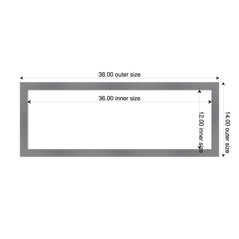 Amanti Art Edwin Grey Framed Dry Erase Magnetic Board - 38 x 14 in