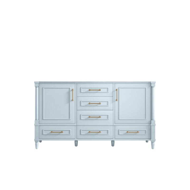 Willow Collections 60 in. W x 22 in. D Reeded Aberdeen Double Bowl Sink Bathroom Vanity with Countertop